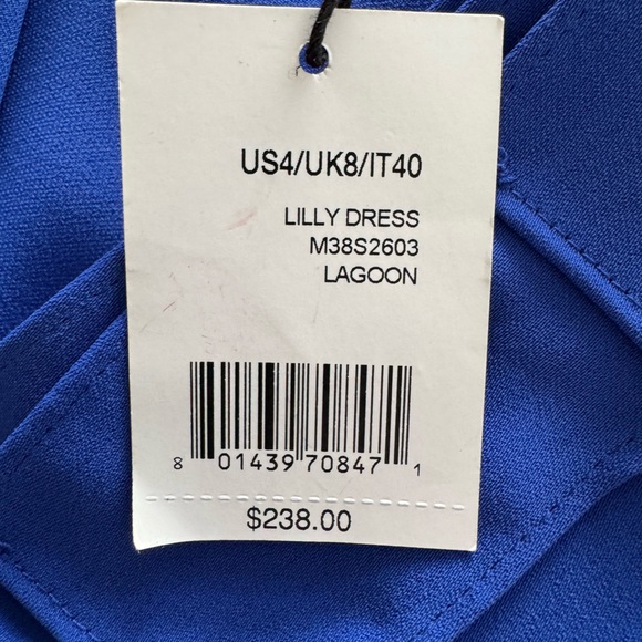 TAHARI LAGOON BLUE LILLY SPRING SUMMER DRESS US SZ 4 NWT - Picture 6 of 7